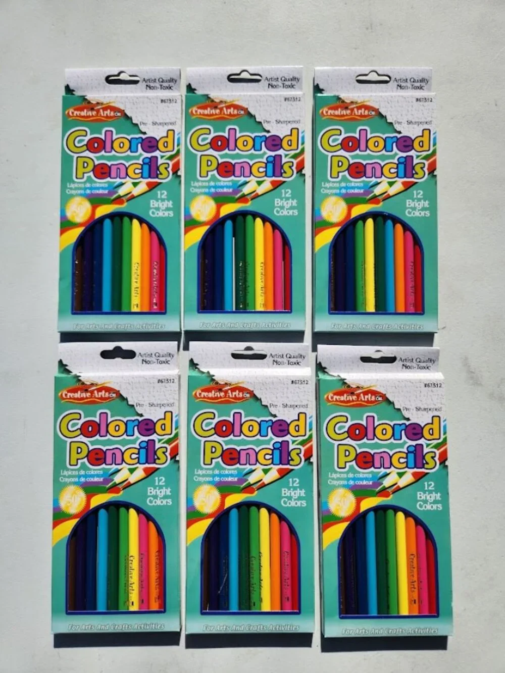 NEW 6X Colored Pencils 12 Colors School Supplies Bundle Classroom Art Drawing Co